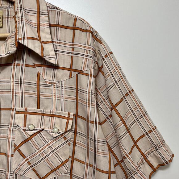 Vintage 80s Dee Cee Short Sleeve Pearl Snap Western Shirt 16/XL Sawtooth - Picture 6 of 13